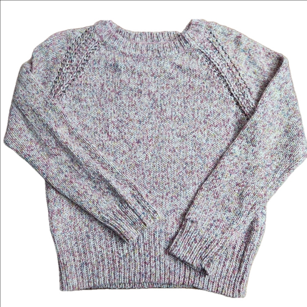Belle Du Jour Women's XL chunky knit pink crew neck sweater